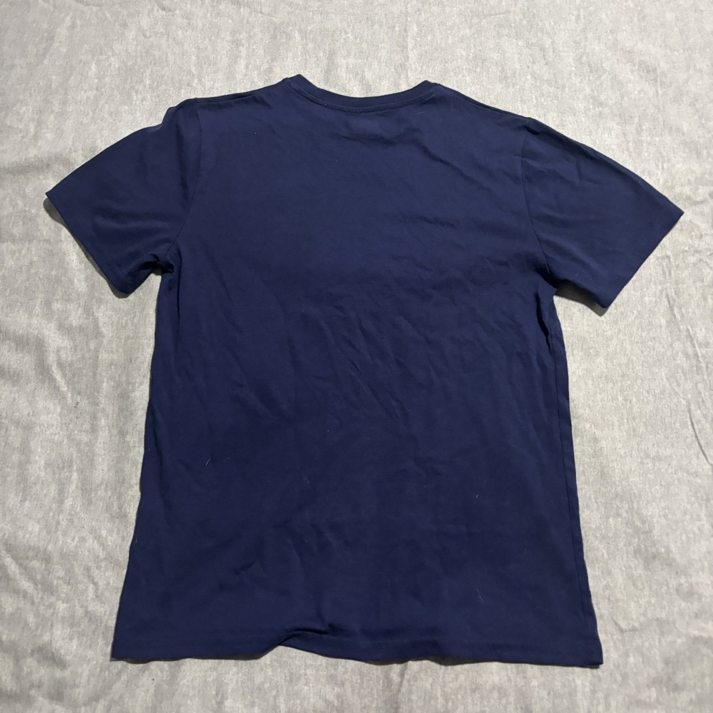FILA Youth‎ T-Shirt Stacked Logos Retro Sporty Style Crewneck Cotton Navy Size L - Picture 5 of 5